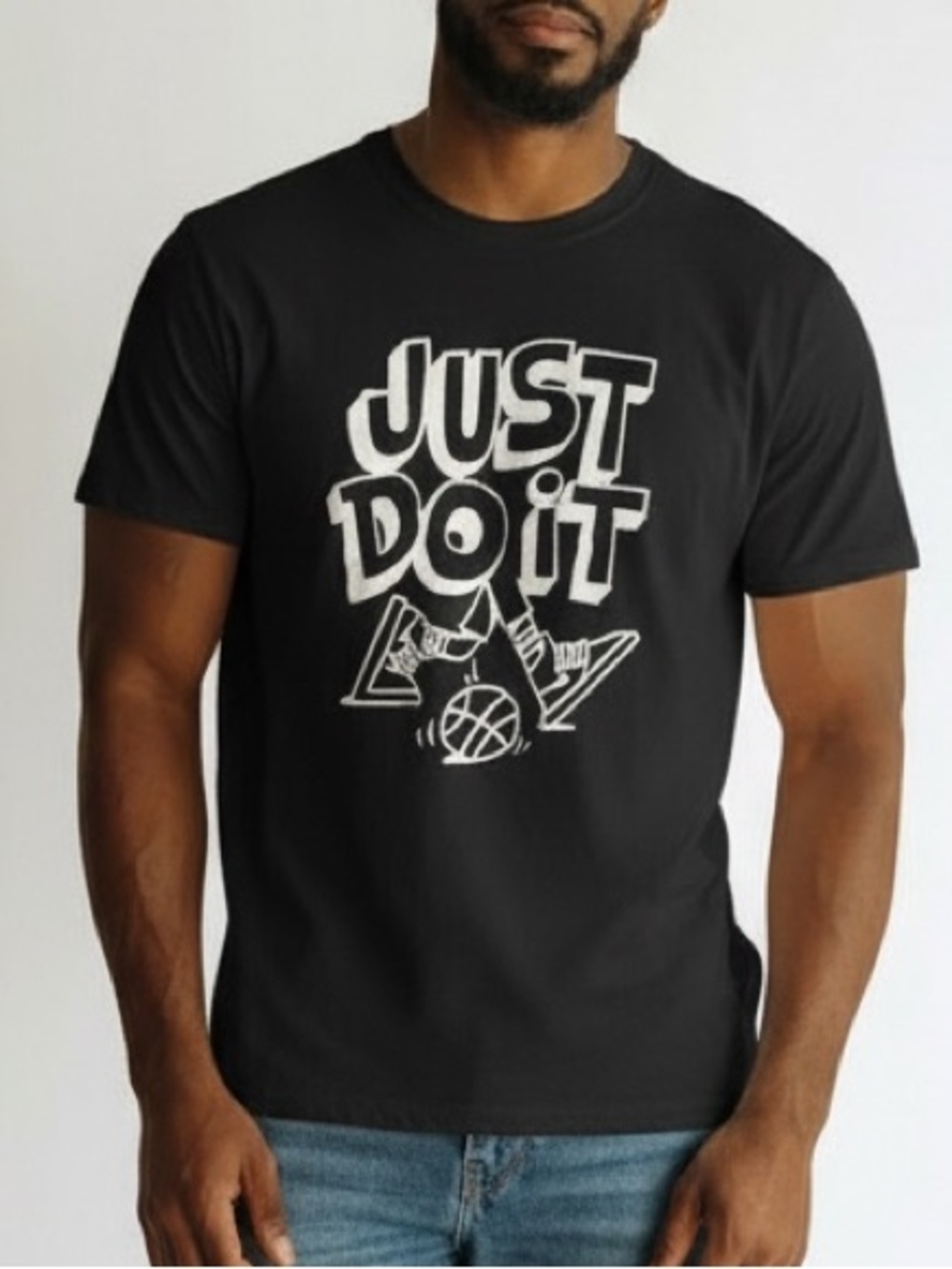 Nike Black Short Sleeve 'Just Do It' Graphic Tee Size Large